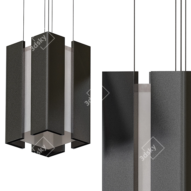 Industrial Loft Pendant Light 3D model image 1