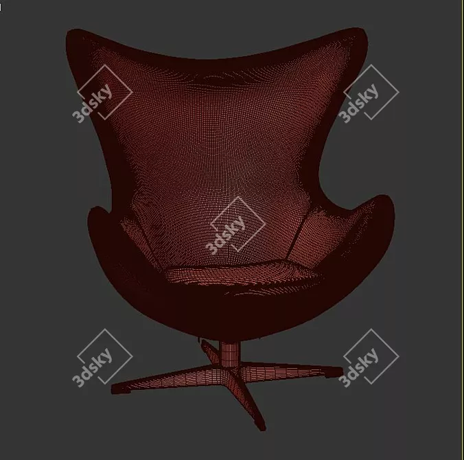 Cozy Balloon Swivel Chair 3D model image 3