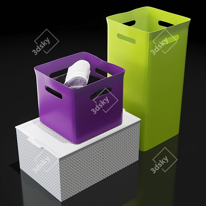 Smooth Storage Boxes & Containers 3D model image 1