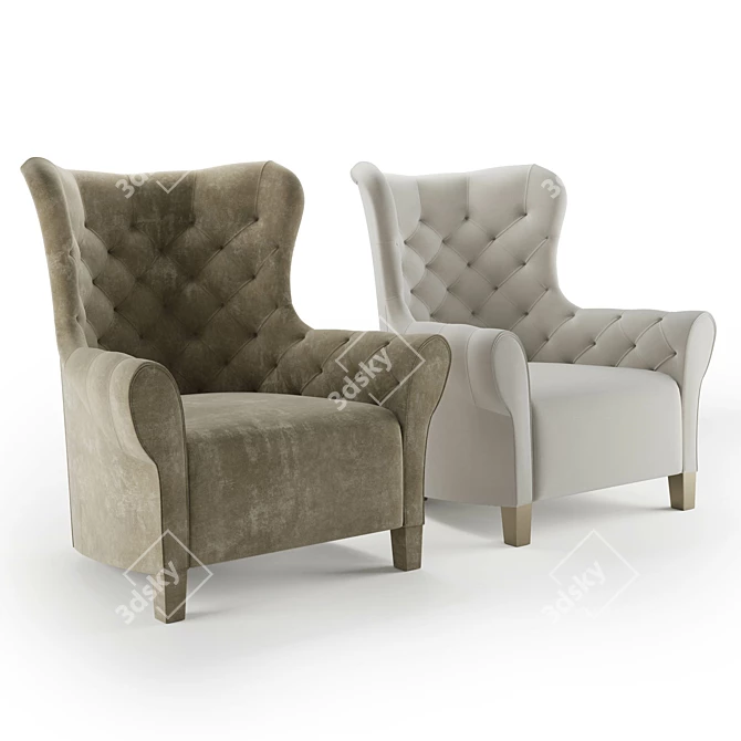 Luxurious Malerba Armchair: A Red Carpet Collection of Elegance 3D model image 1