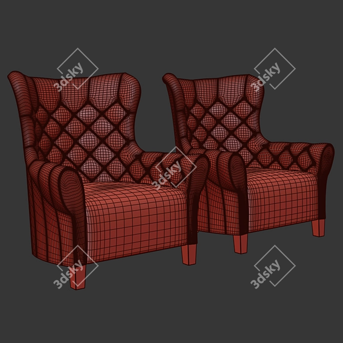 Luxurious Malerba Armchair: A Red Carpet Collection of Elegance 3D model image 3