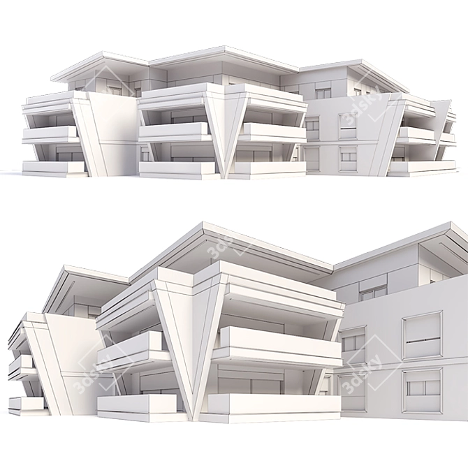 Modern Residential 3D Building 3D model image 3
