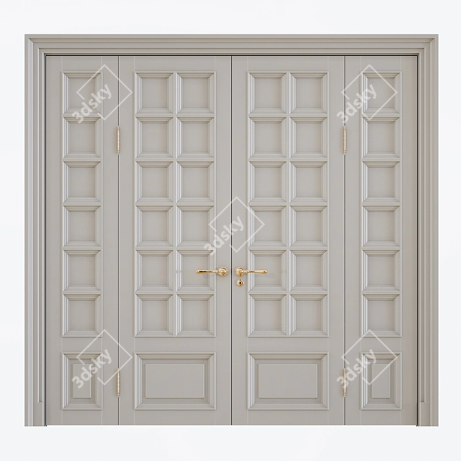 Elegant Classic Interior Doors 3D model image 1