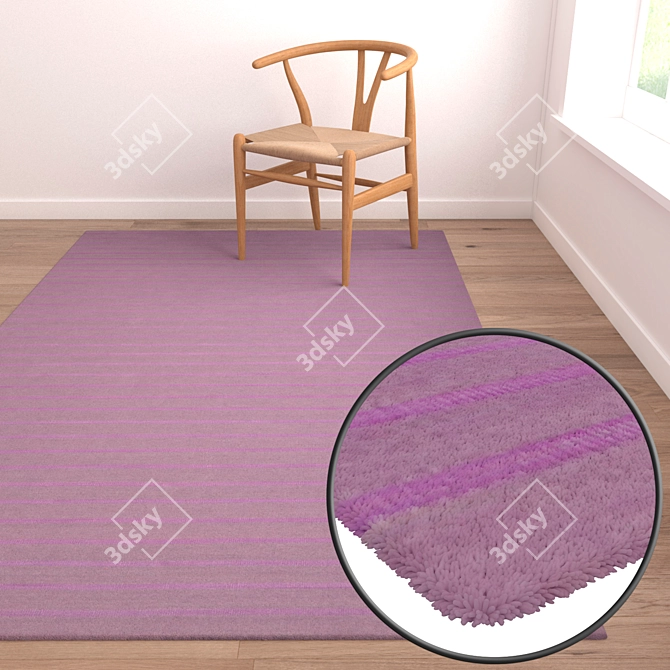 Premium Carpet Set: 3 High-Quality Textured Designs 3D model image 2