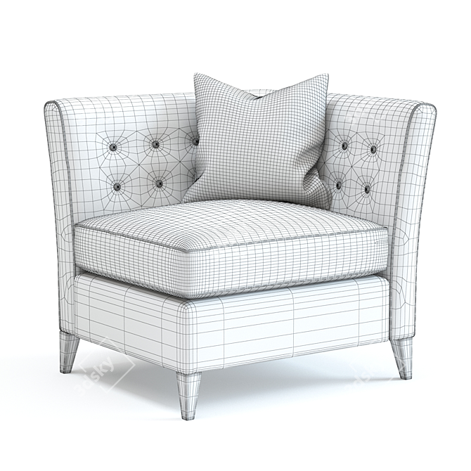 Sophisticated Bennett Armchair: High-quality 3D Model 3D model image 2