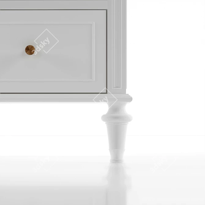 Sleek White Drawer Chest 3D model image 2