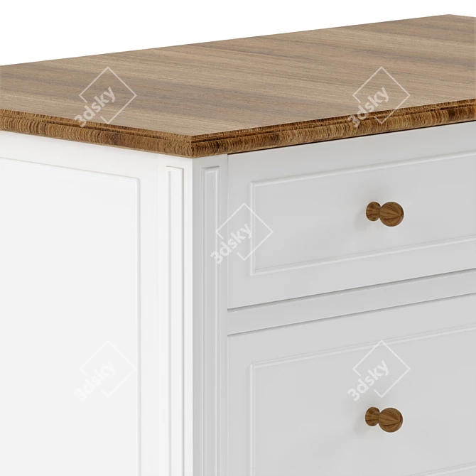 Sleek White Drawer Chest 3D model image 3