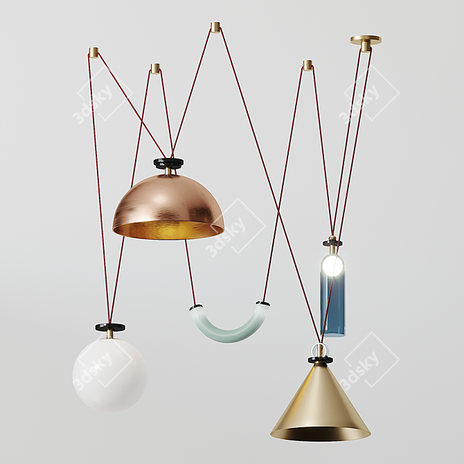 Scandinavia SHAPE UP Ceiling Lights - 5 Piece Set 3D model image 1