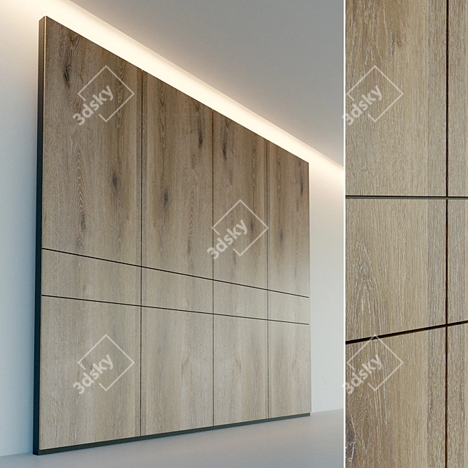 Title: Wooden 3D Panel: Decorative Wall Art 3D model image 1