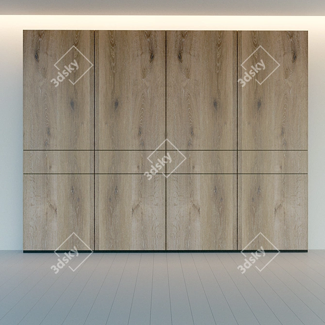 Title: Wooden 3D Panel: Decorative Wall Art 3D model image 2