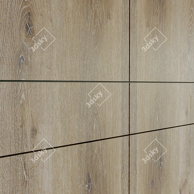 Title: Wooden 3D Panel: Decorative Wall Art 3D model image 3