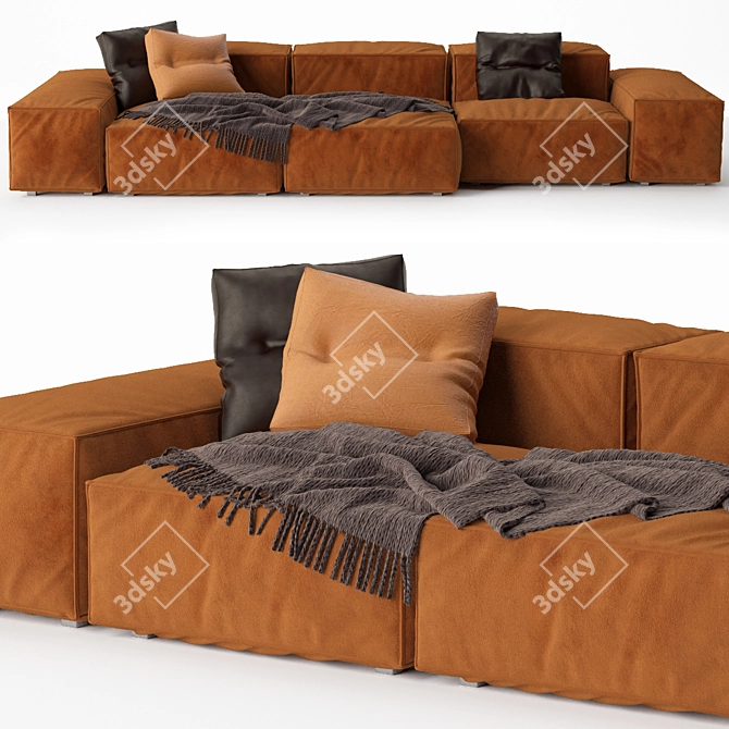 Luxurious Living: Extrasoft Modular Sofa Composition 3D model image 1