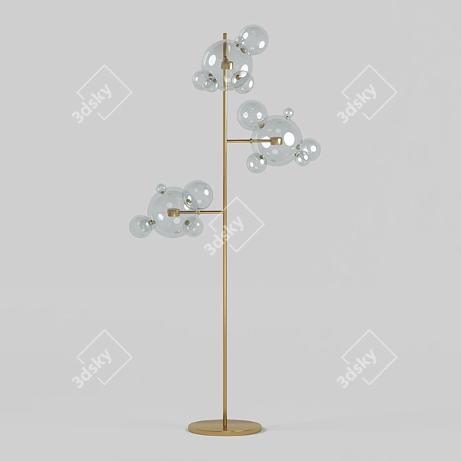 Modern Brass Glass Pendant Light 3D model image 1