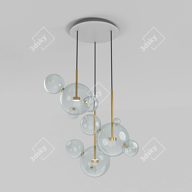 Modern Brass Pendant Light 3D model image 1