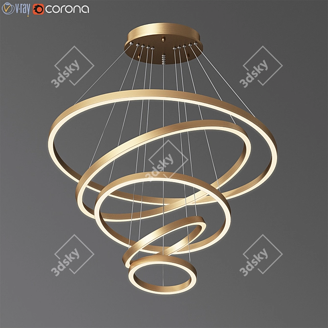 Modern LED Ring Pendant Light 3D model image 1