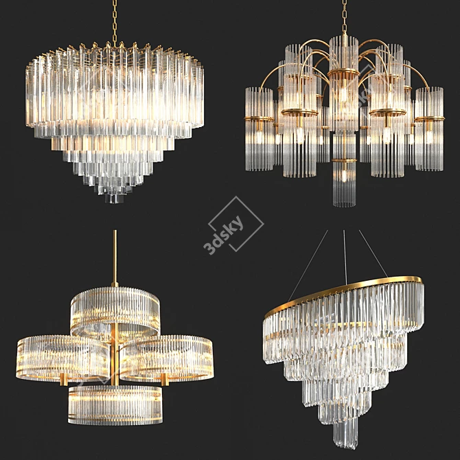 Glistening Crystal Chandelier Collection 3D model image 1