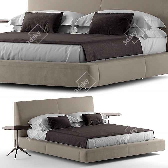 Elegant Richard Bed by Bebitalia 3D model image 1