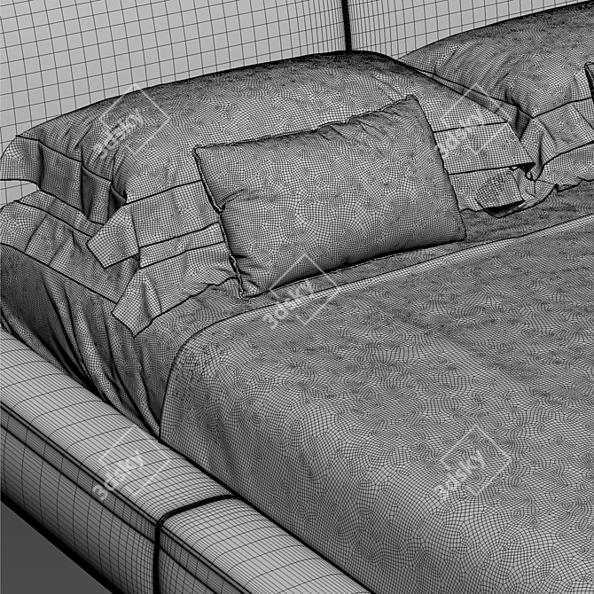 Elegant Richard Bed by Bebitalia 3D model image 3