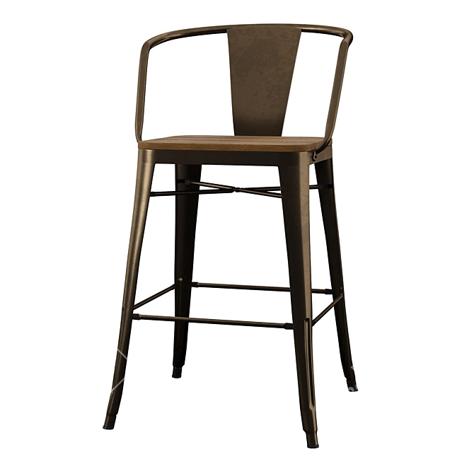 Modern Swivel Bar Stools 3D model image 2