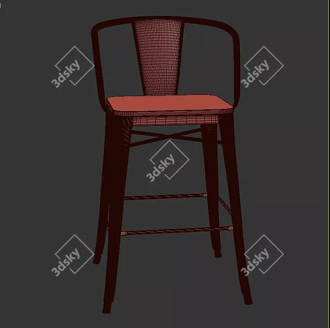 Modern Swivel Bar Stools 3D model image 3