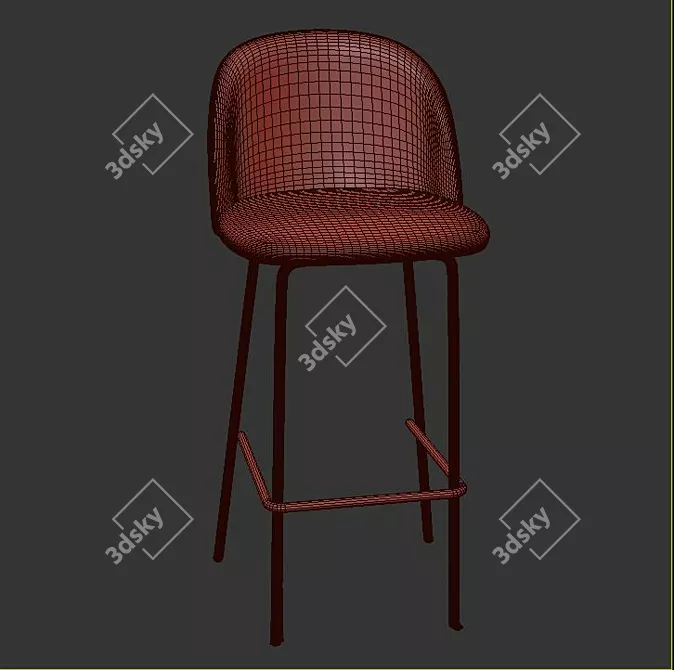 Classic Bar Stool - Elegant and Stylish 3D model image 3