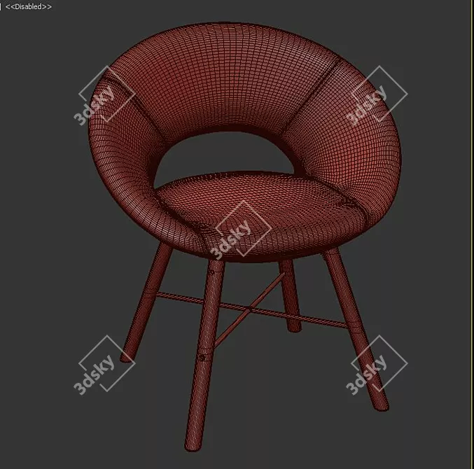 Elegant Coughlin Side Chair 3D model image 3