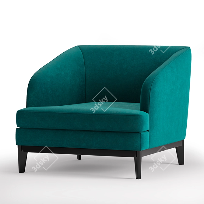 EICHHOLTZ Monterey Chair: Elegant Midnight Blue Velvet 3D model image 2