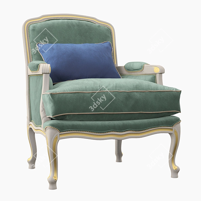 Cozy Relaxation Armchair 3D model image 2