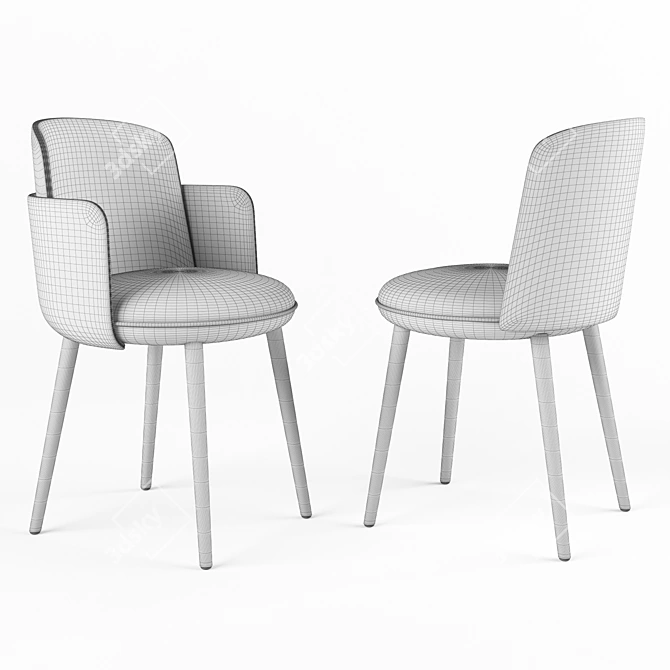 Elegant Merwyn Chair by Wittmann 3D model image 3