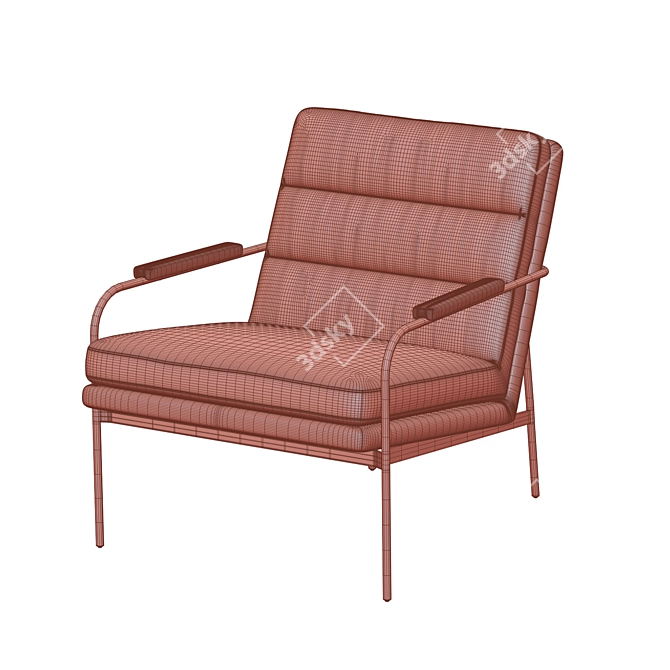 Sophisticated Camden Leather Chair 3D model image 3