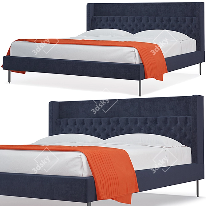 Sleek and Stylish LIPP King Bed 3D model image 1