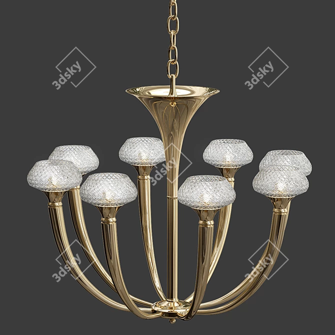 Elegant Crystal Art Deco Chandelier 3D model image 1