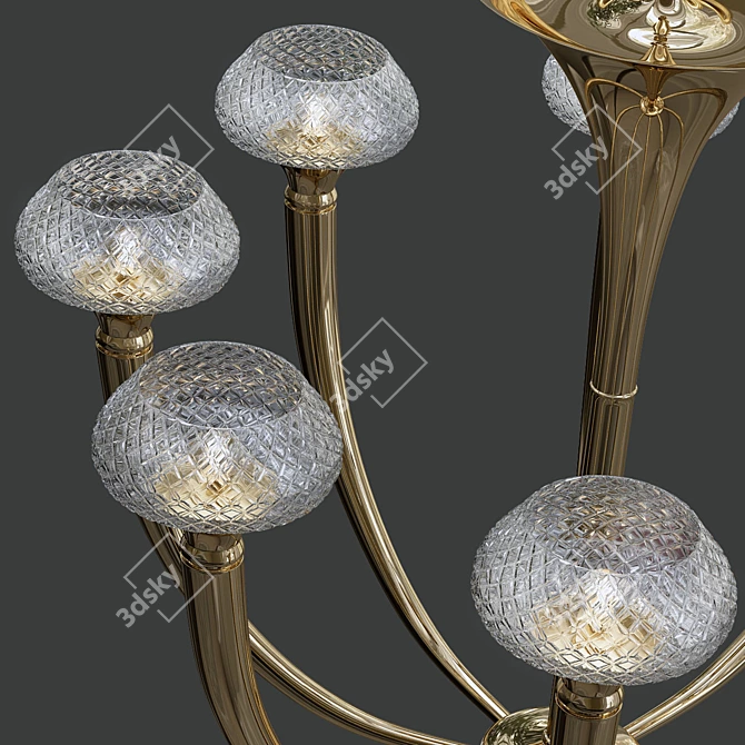 Elegant Crystal Art Deco Chandelier 3D model image 2