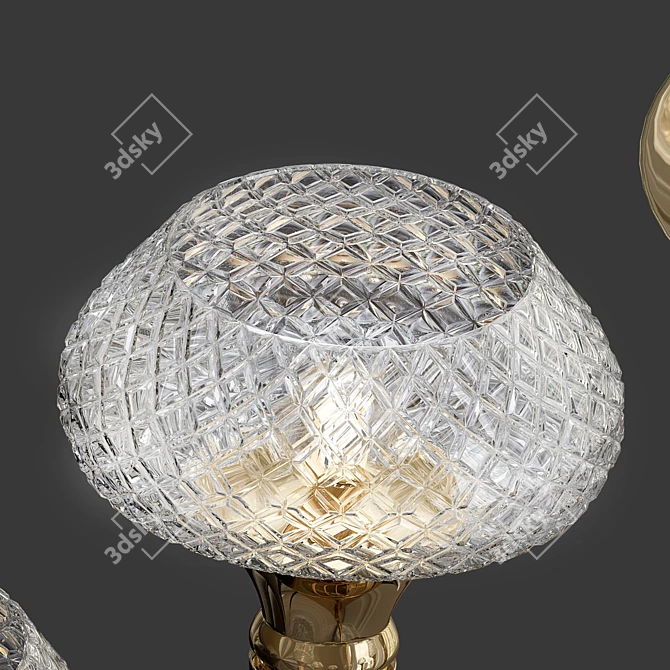 Elegant Crystal Art Deco Chandelier 3D model image 3