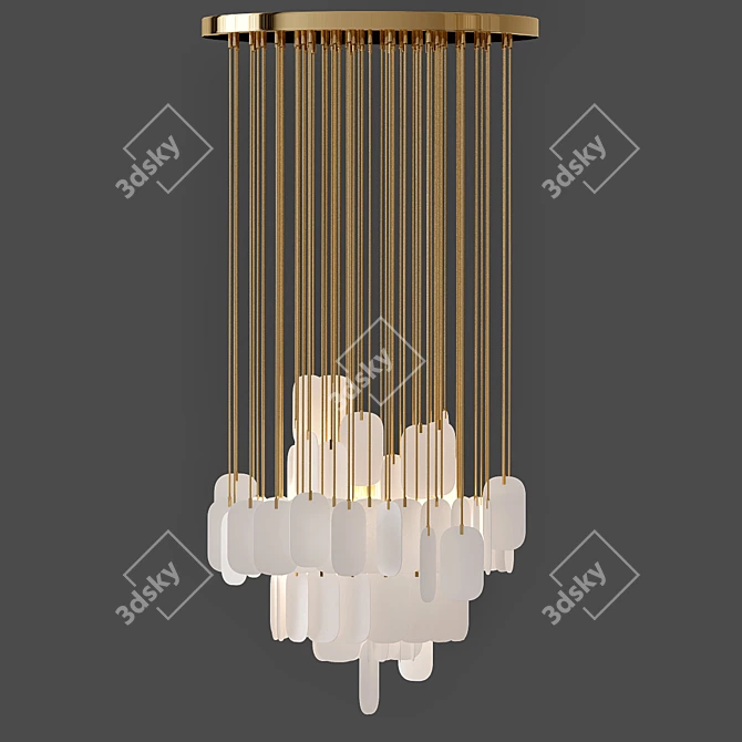 Elegant Gravity Chandelier 3D model image 1