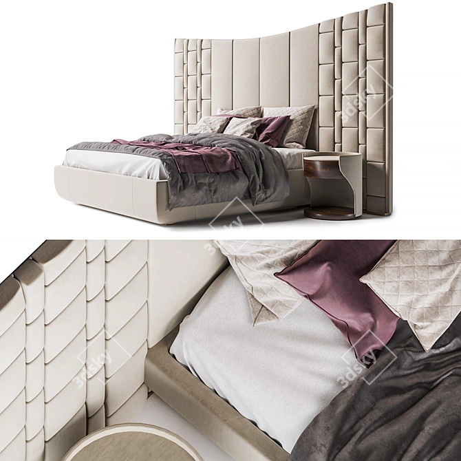 Luxury Jubilee XL Bed Set 3D model image 1