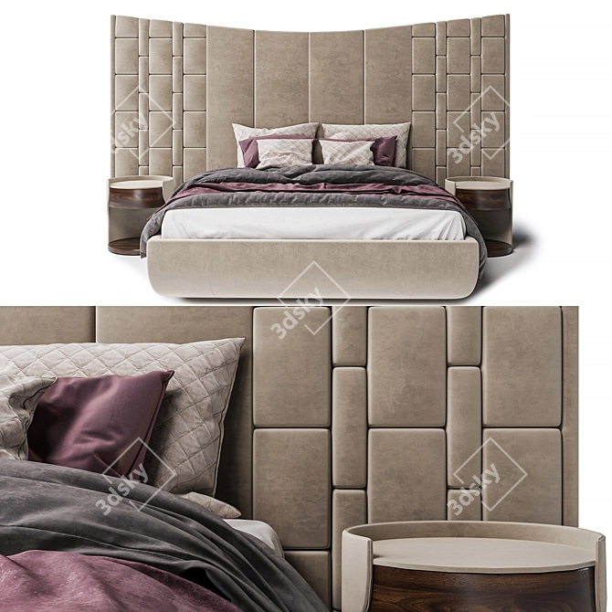 Luxury Jubilee XL Bed Set 3D model image 2