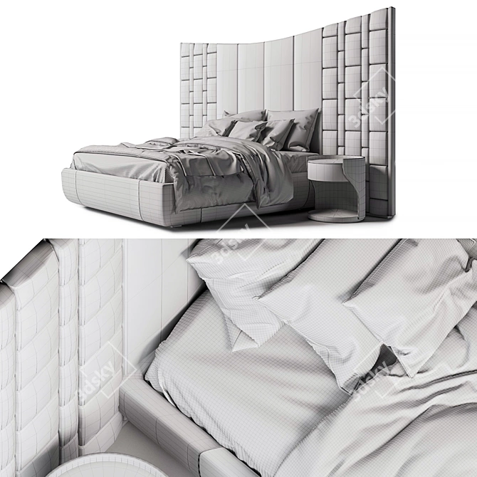 Luxury Jubilee XL Bed Set 3D model image 3