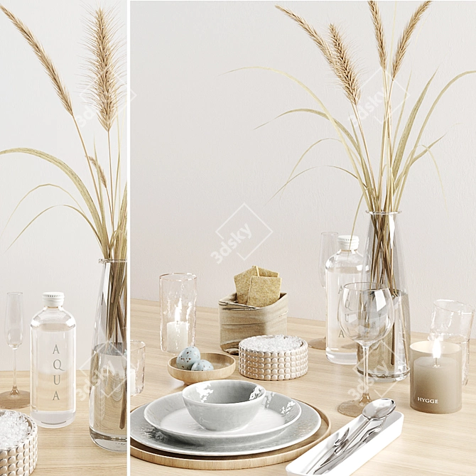 Rustic Chic: Hygge Tableware 3D model image 2