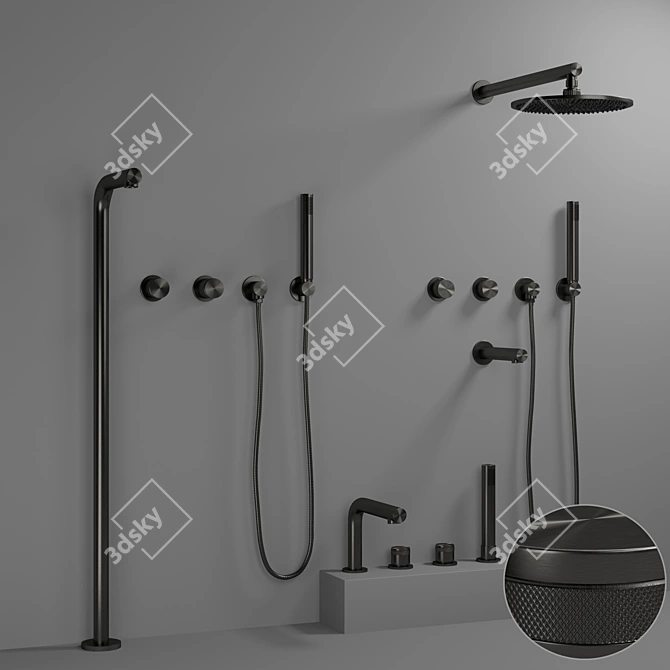 Luxury Stone Shower Set 3D model image 2