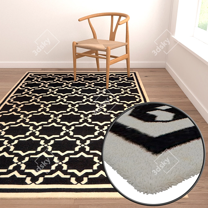 Premium Rug Collection: 3 High-quality Carpets 3D model image 2