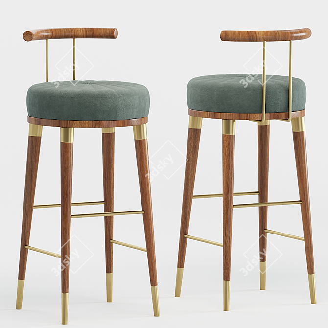 Elegant Mailu Bar Stool 3D model image 1