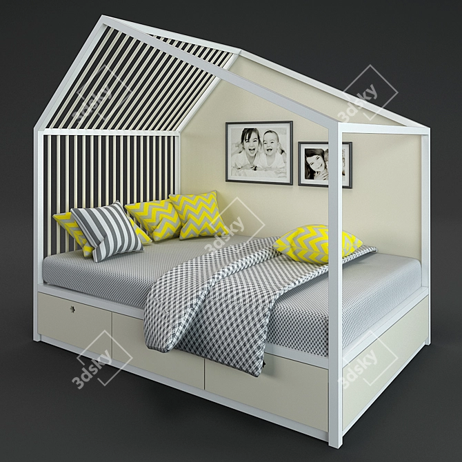 Cozy Bed House 1 3D model image 1