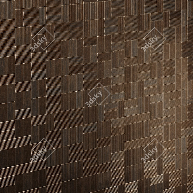 Ribbed Oxide Metal Rusty Tile 3D model image 2