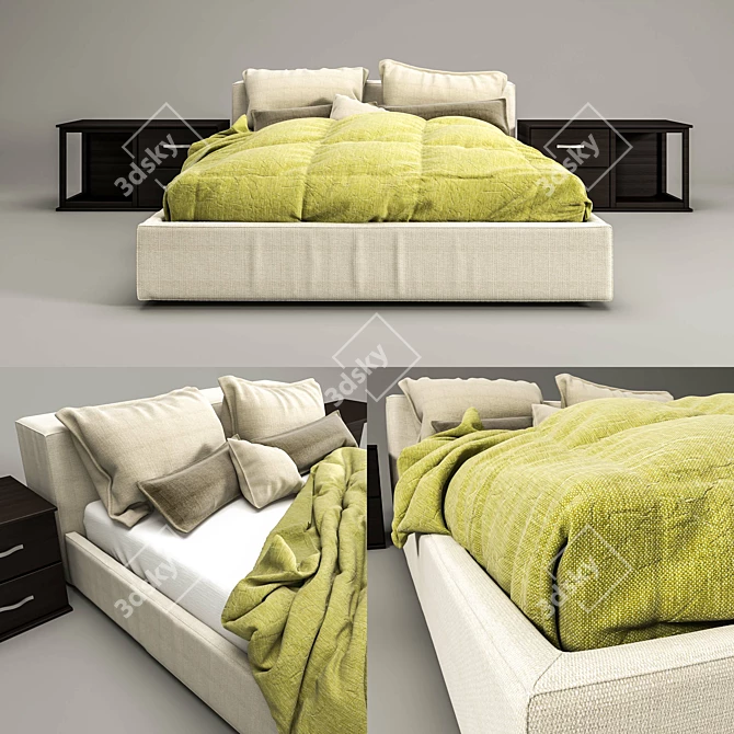 Mex Bed by Piero Lissoni: Elegant and Contemporary 3D model image 2