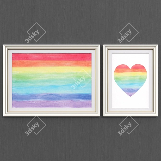 Modern Rainbow Art Collection 3D model image 2