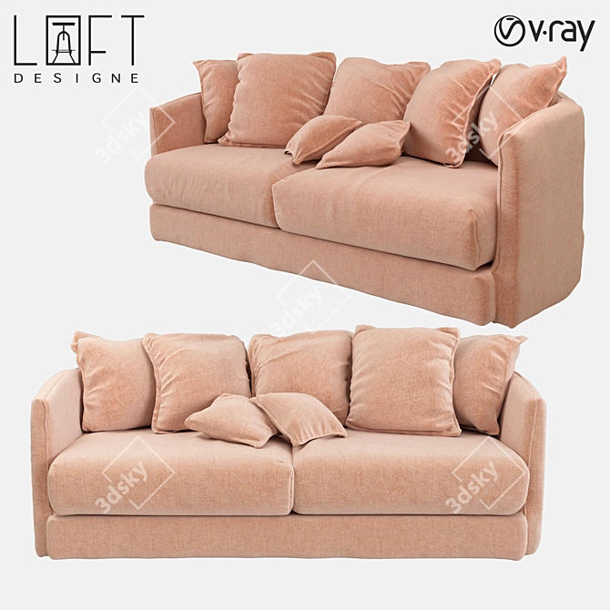 LoftDesign 1808: Stylish Fabric Sofa 3D model image 1