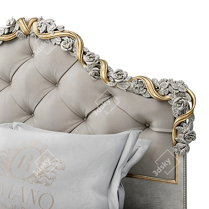 Handcrafted Nicole Bed: Romano Home 3D model image 2