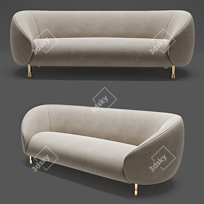 Elegant Lucien Sofa by Kelly Wearstler 3D model image 1