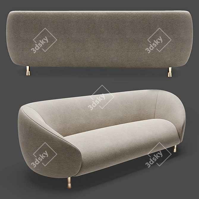 Elegant Lucien Sofa by Kelly Wearstler 3D model image 2